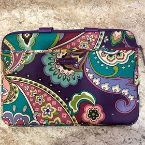 Vera Bradley laptop sleeve 16”x11” purple pattern